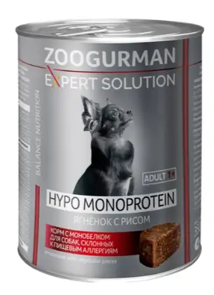 Купить ЗООГУРМАН expert solution hypo monoprotein консервы для собак склонных к пищевым аллергиям с ягненком и рисом с монобелком