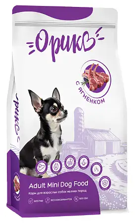 Купить Орико сухой корм для взрослых собак мелких пород с ягненком