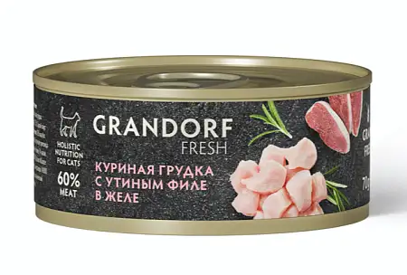 Купить grandorf fresh Консервы для кошек Куриная грудка с утиным филе в желе